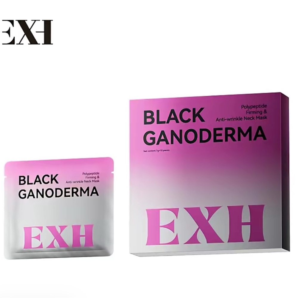 EXH Black Ganoderma Anti-Wrinkle Neck Mask - Pink Gradient Packaging
